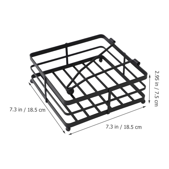 2pcs Black Wrought Iron Napkin Holder