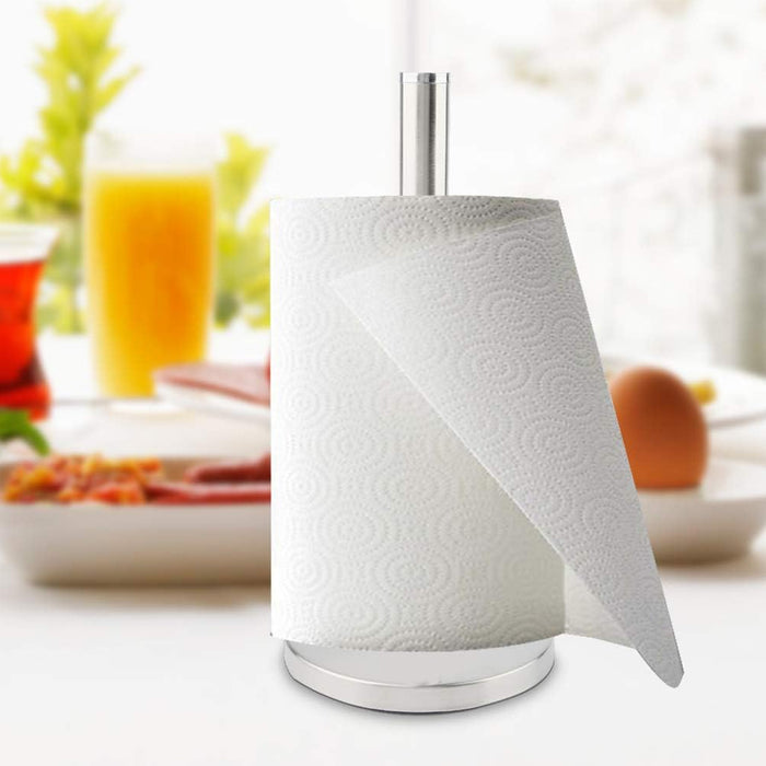 Stainless Steel Paper Towel Holder with Weighted Base