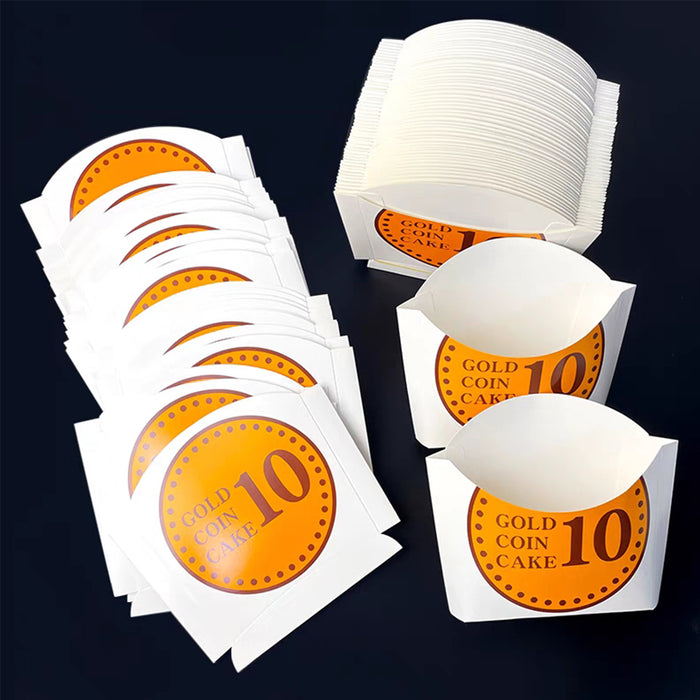 100Pcs Paper Fries Boxes, Food-Grade White Cardboard Packaging