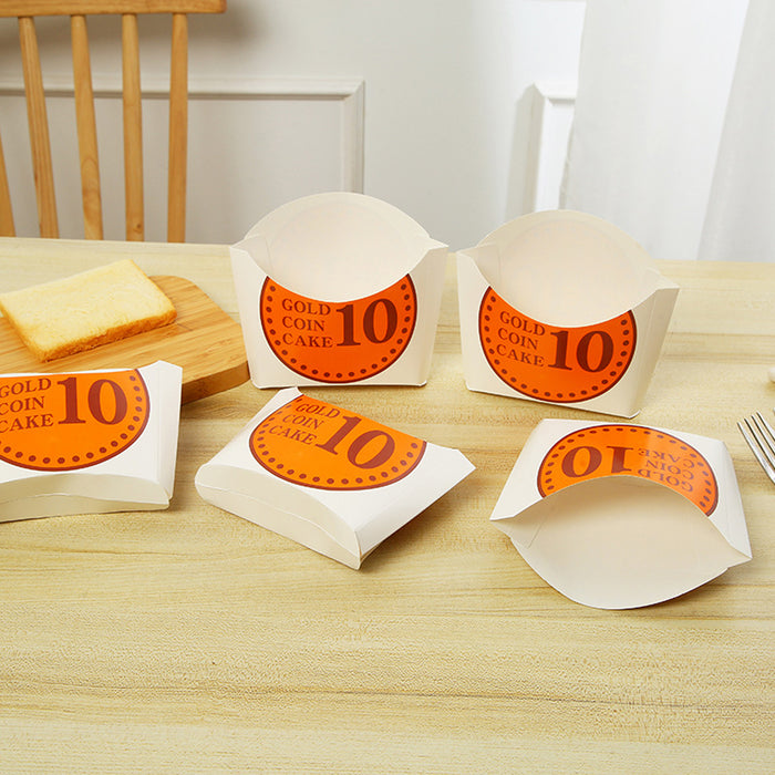 100Pcs Paper Fries Boxes, Food-Grade White Cardboard Packaging