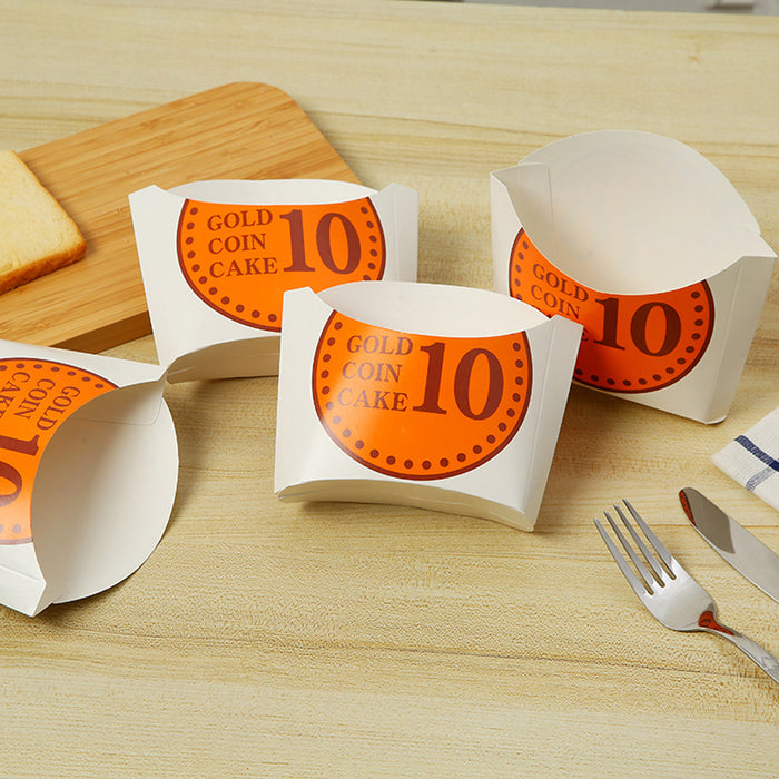 100Pcs Paper Fries Boxes, Food-Grade White Cardboard Packaging