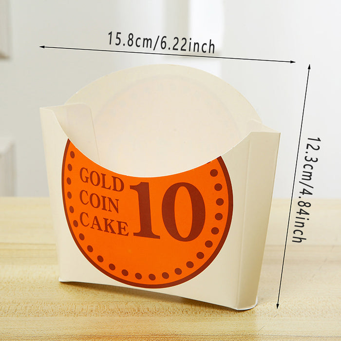 100Pcs Paper Fries Boxes, Food-Grade White Cardboard Packaging