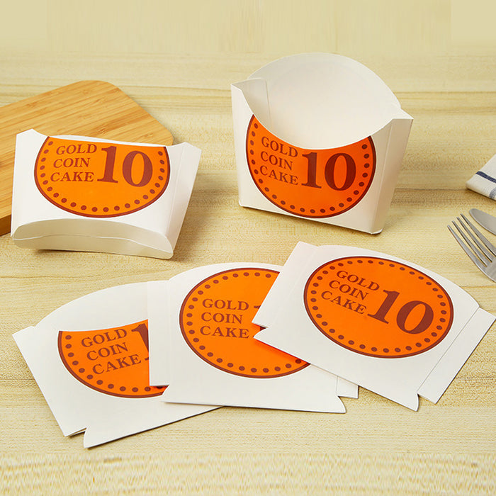 100Pcs Paper Fries Boxes, Food-Grade White Cardboard Packaging