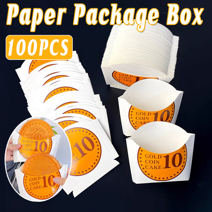 100Pcs Paper Fries Boxes, Food-Grade White Cardboard Packaging