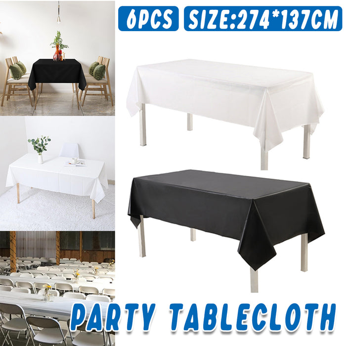 6pcs Solid Colour Party Tablecloths Wedding Table Covers Event Dining Decor