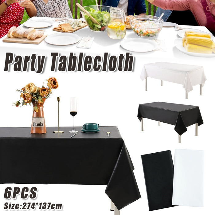 6pcs Solid Colour Party Tablecloths Wedding Table Covers Event Dining Decor