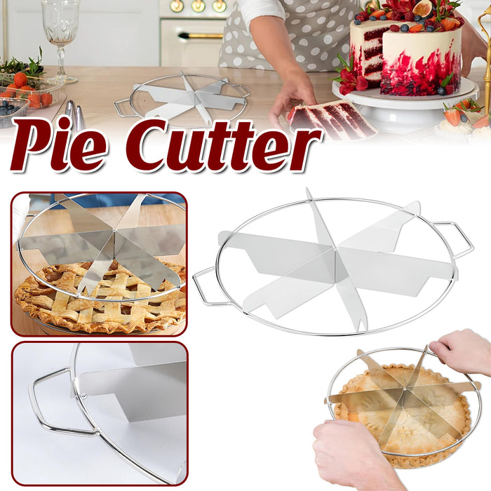 6-Blade Stainless Steel Round Pizza and Cake Cutter 31 x 26.5 cm