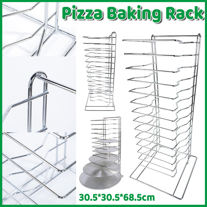 14-Tier Iron Pizza Baking Rack Oven Stand 30.5 x 30.5 x 68.5 cm