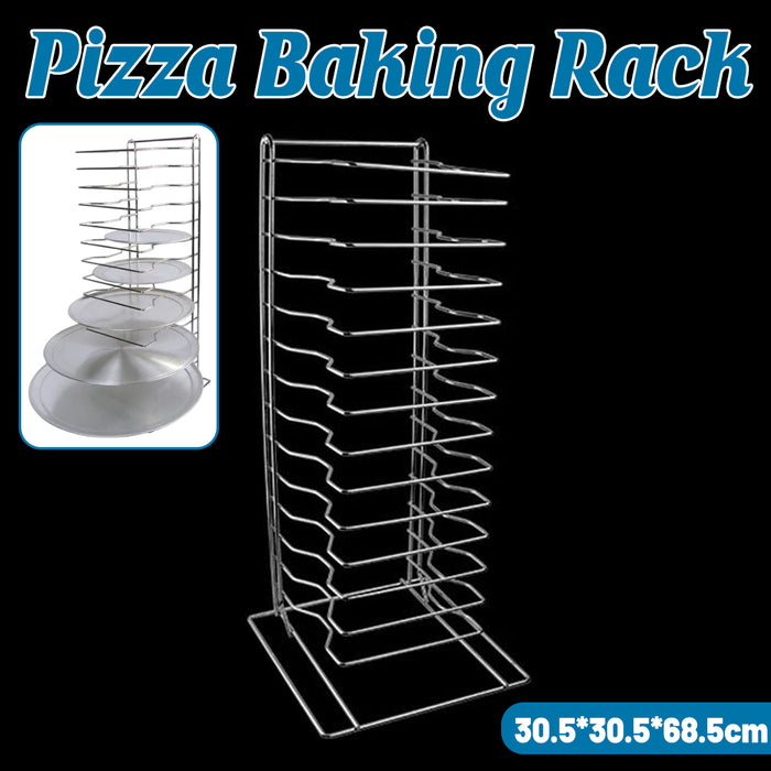 14-Tier Iron Pizza Baking Rack Oven Stand 30.5 x 30.5 x 68.5 cm