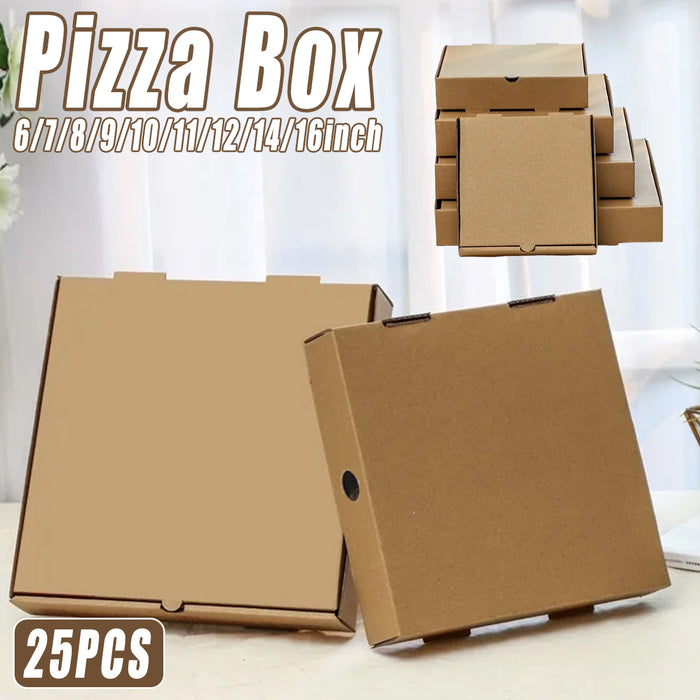 25PCS Pizza Boxes – Durable Corrugated Takeaway Packaging