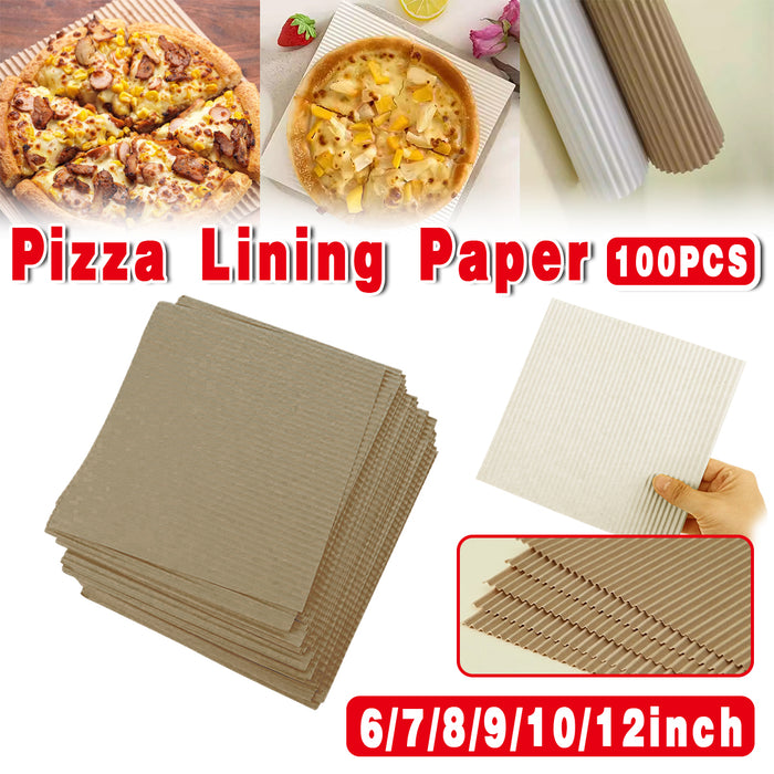 100 PCS Pizza Box Pads Greaseproof Paper Food Liners Oil Resistant Pizza Mat