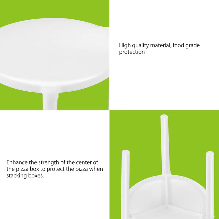 500 Pcs White Pizza Saver Tripod Stand Food-Grade Plastic 3.8 cm