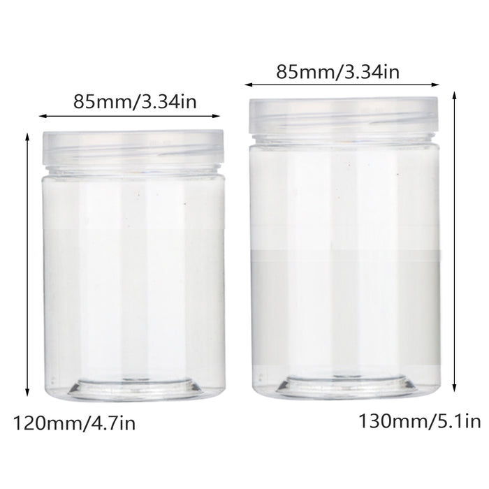 150 Pcs Clear PET Airtight Containers with Screw Lids