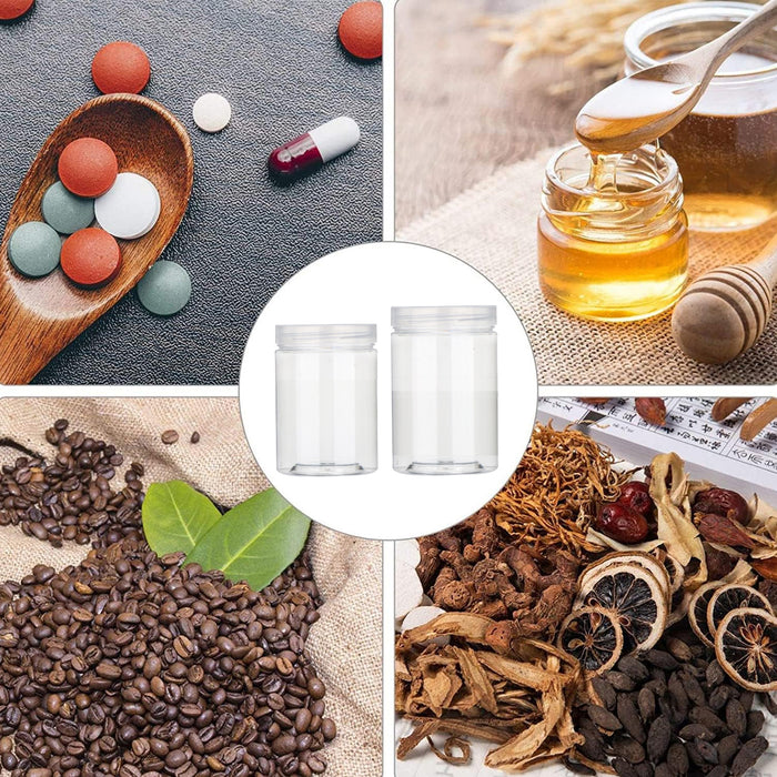 150 Pcs Clear PET Airtight Containers with Screw Lids