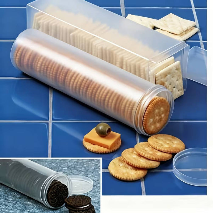 6 Pcs Transparent Airtight Cookie Snack Storage Jars Square or Round