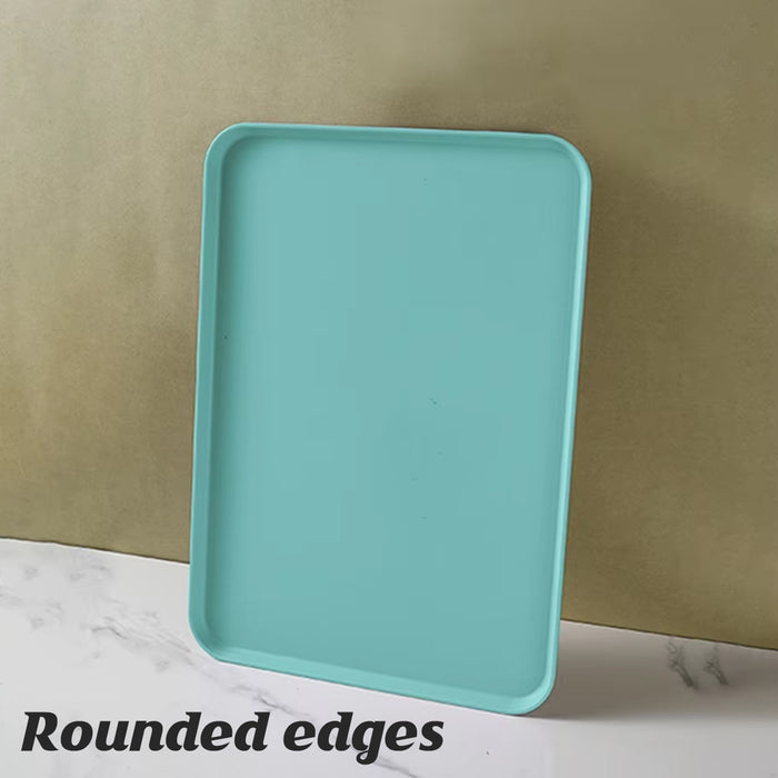10 Pcs Wheat Straw Plastic Serving Tray 43 x 30.5 cm 5 Assorted Colors