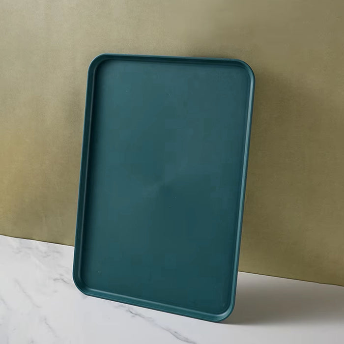 10 Pcs Wheat Straw Plastic Serving Tray 43 x 30.5 cm 5 Assorted Colors