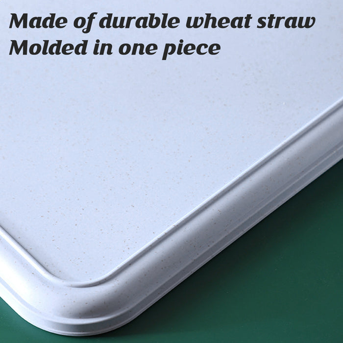 10 Pcs Wheat Straw Plastic Serving Tray 43 x 30.5 cm 5 Assorted Colors