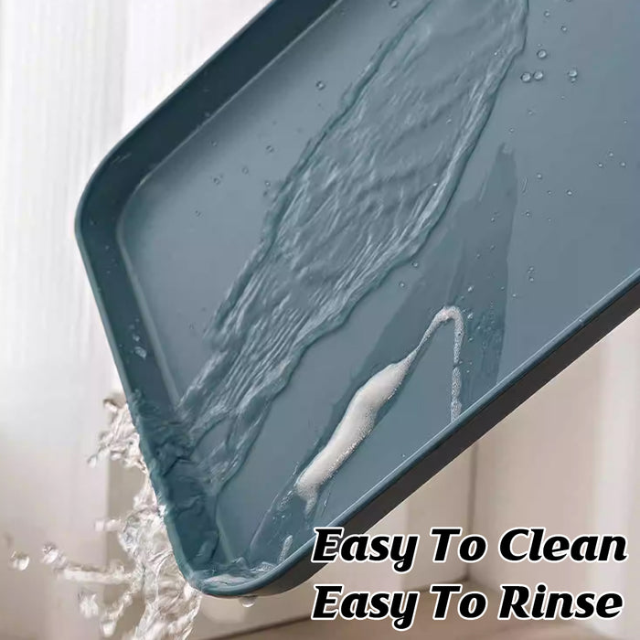 10 Pcs Wheat Straw Plastic Serving Tray 43 x 30.5 cm 5 Assorted Colors