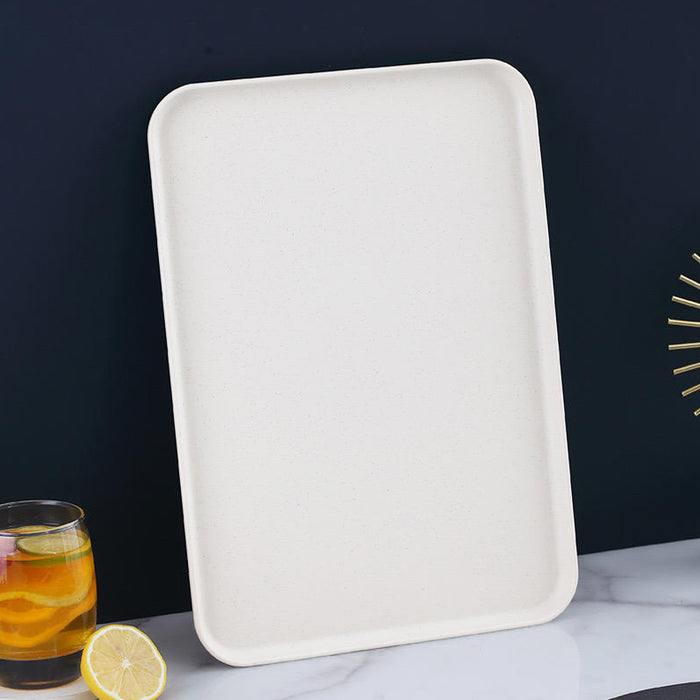10 Pcs Wheat Straw Plastic Serving Tray 43 x 30.5 cm 5 Assorted Colors