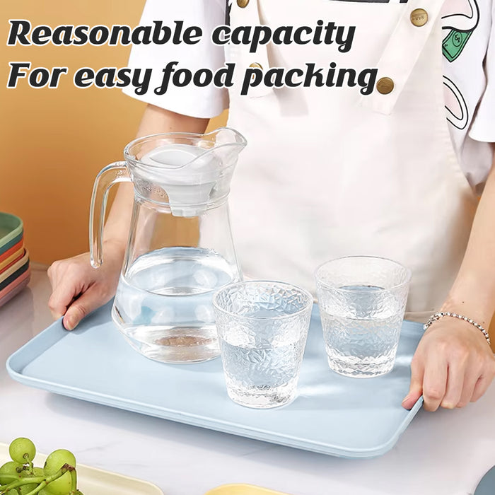 10 Pcs Wheat Straw Plastic Serving Tray 43 x 30.5 cm 5 Assorted Colors