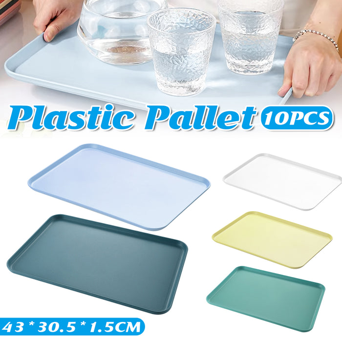 10 Pcs Wheat Straw Plastic Serving Tray 43 x 30.5 cm 5 Assorted Colors