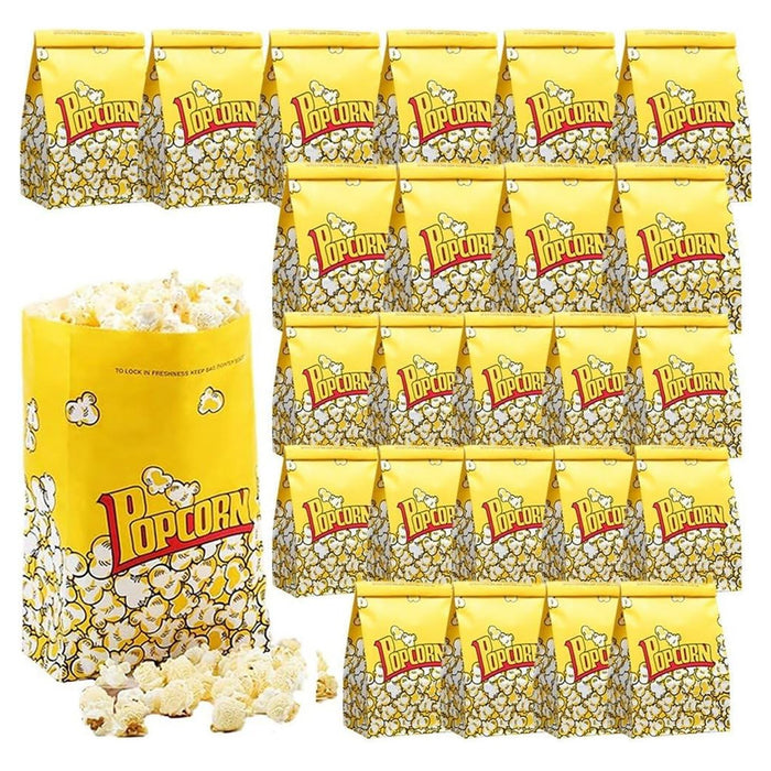 50 PCS Disposable Popcorn Bags Food-Grade Oil-Proof for Snacks Candy Takeaway