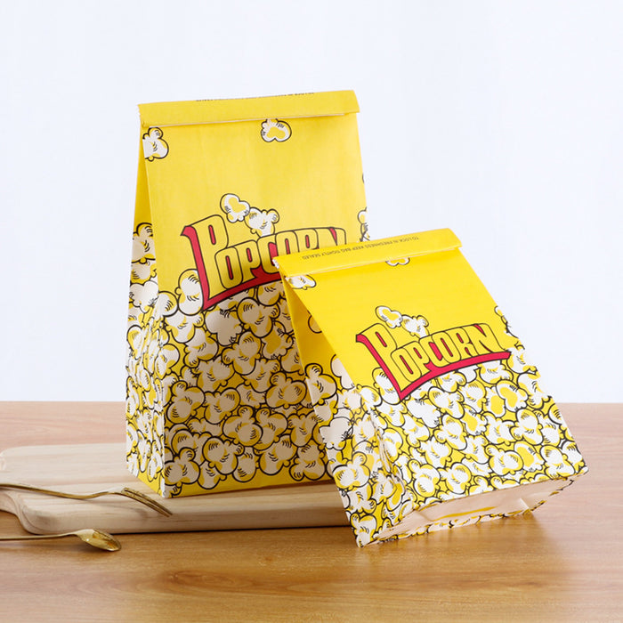 50 PCS Disposable Popcorn Bags Food-Grade Oil-Proof for Snacks Candy Takeaway