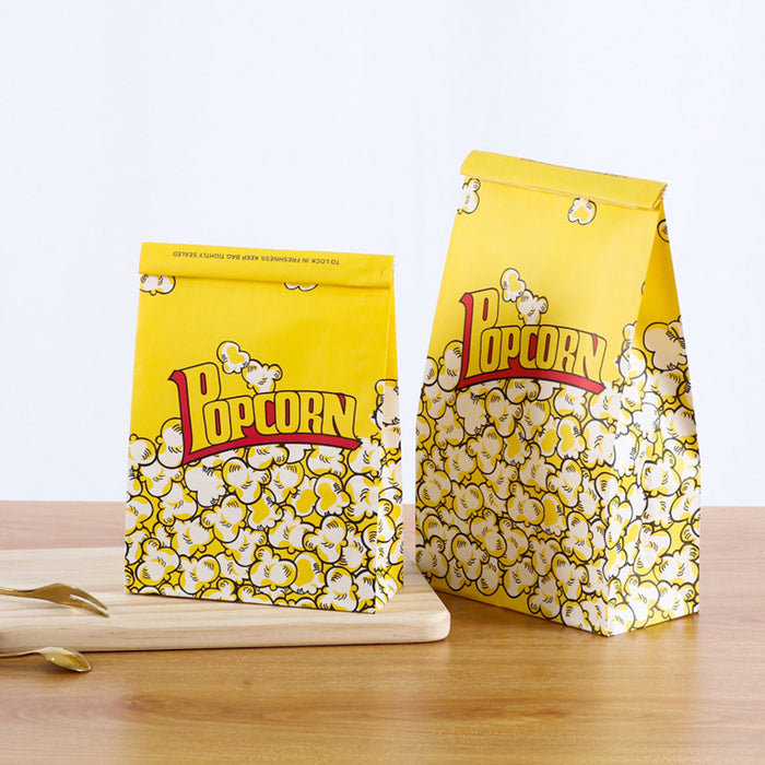 50 PCS Disposable Popcorn Bags Food-Grade Oil-Proof for Snacks Candy Takeaway
