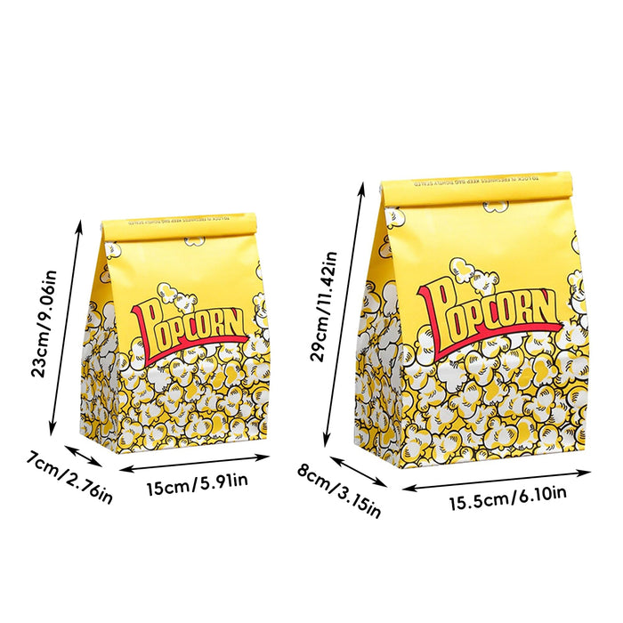 50 PCS Disposable Popcorn Bags Food-Grade Oil-Proof for Snacks Candy Takeaway