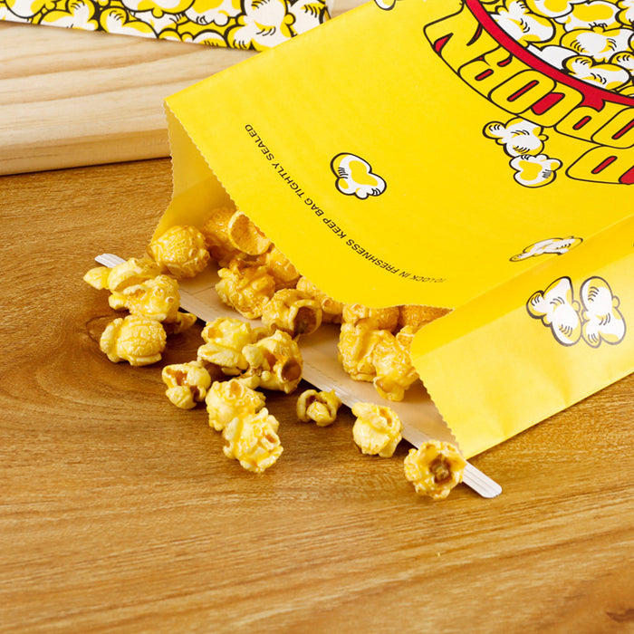50 PCS Disposable Popcorn Bags Food-Grade Oil-Proof for Snacks Candy Takeaway