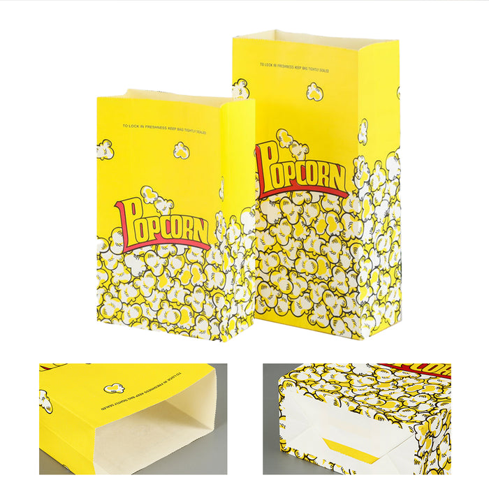 50 PCS Disposable Popcorn Bags Food-Grade Oil-Proof for Snacks Candy Takeaway