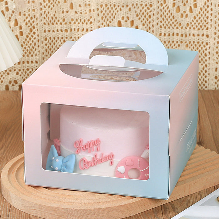 20 Pcs Portable Cake Box with Clear Window Handle 3 Sizes