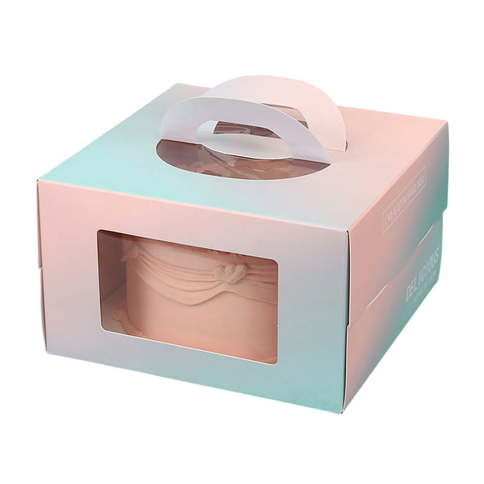 20 Pcs Portable Cake Box with Clear Window Handle 3 Sizes