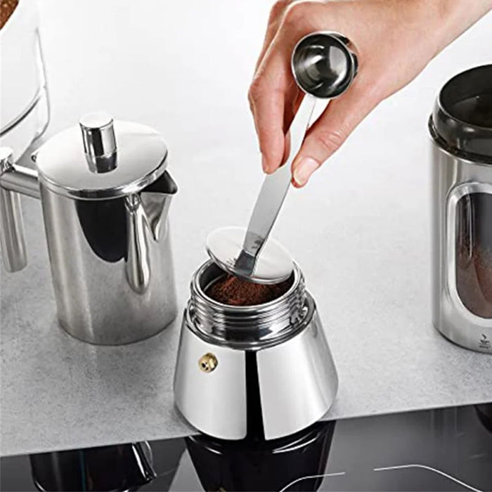 2-in-1 Coffee Measuring Spoon 15ml Stainless Steel Tamper