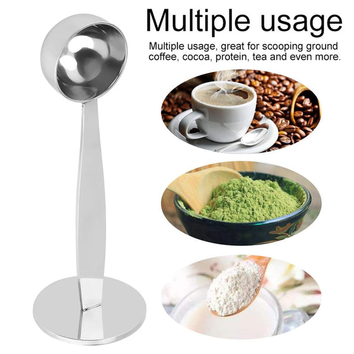 2-in-1 Coffee Measuring Spoon 15ml Stainless Steel Tamper