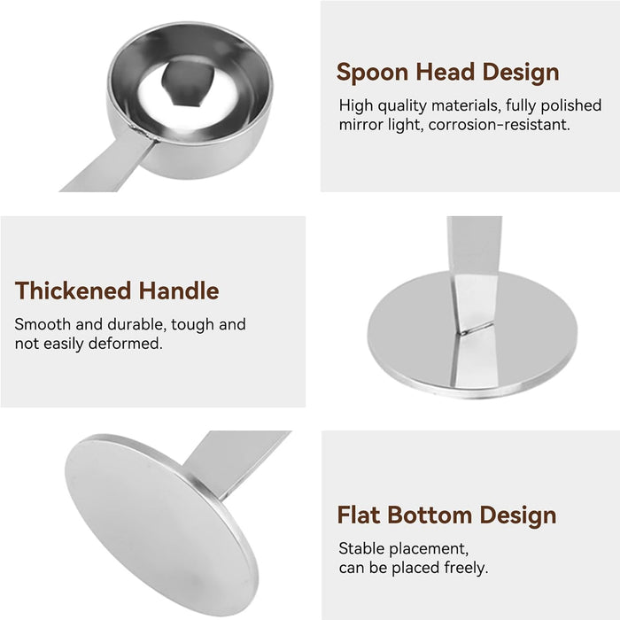 2-in-1 Coffee Measuring Spoon 15ml Stainless Steel Tamper