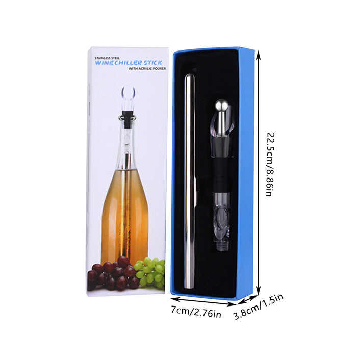 Stainless Steel Wine Chiller Stick with Pourer 32cm