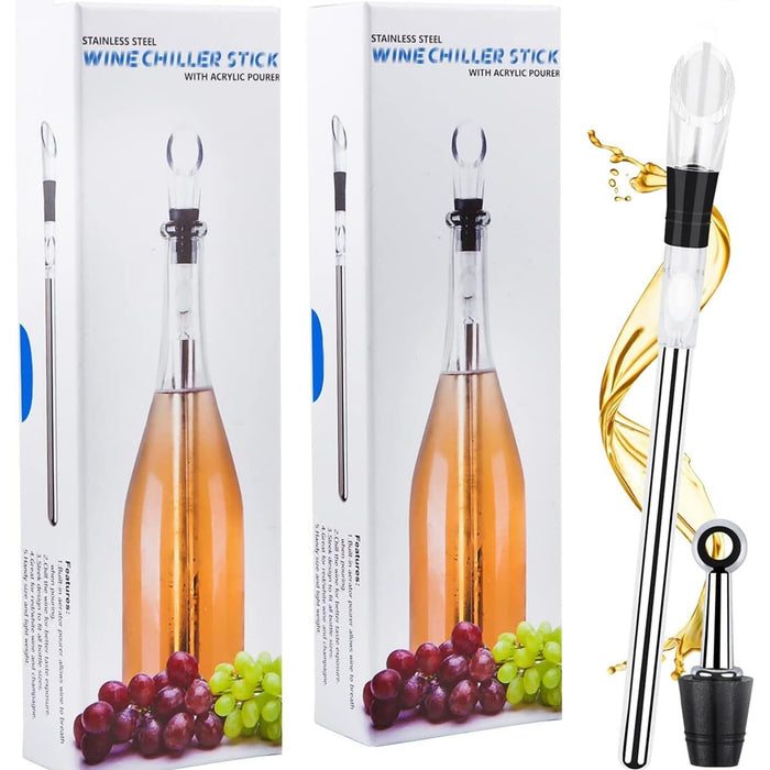 Stainless Steel Wine Chiller Stick with Pourer 32cm