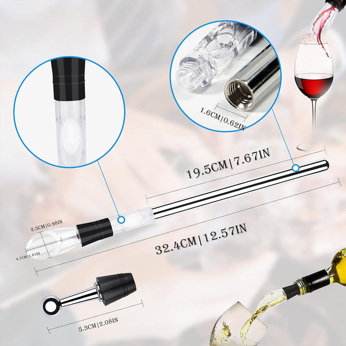 Stainless Steel Wine Chiller Stick with Pourer 32cm