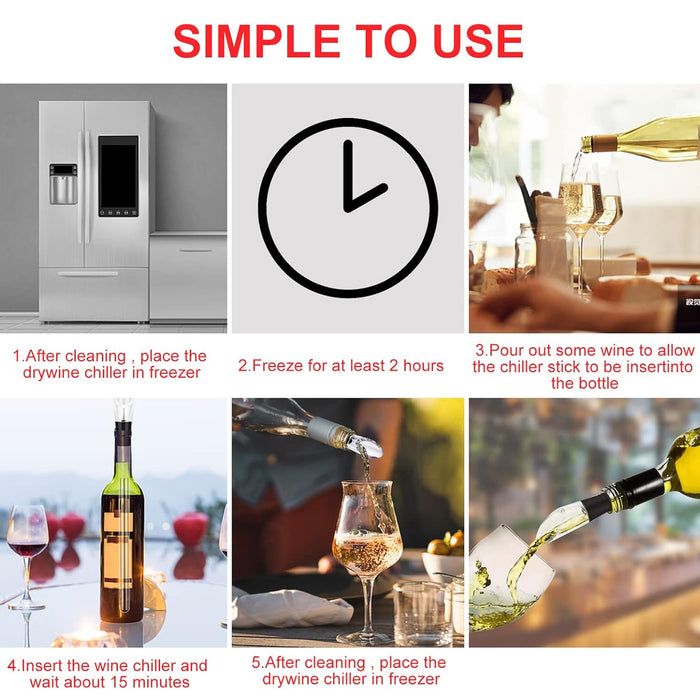 Stainless Steel Wine Chiller Stick with Pourer 32cm