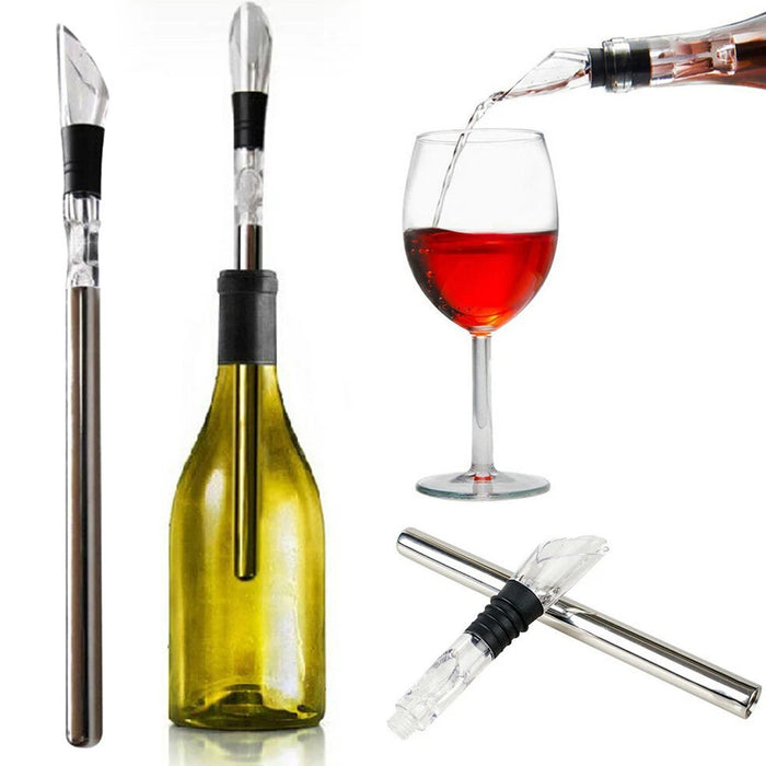 Stainless Steel Wine Chiller Stick with Pourer 32cm