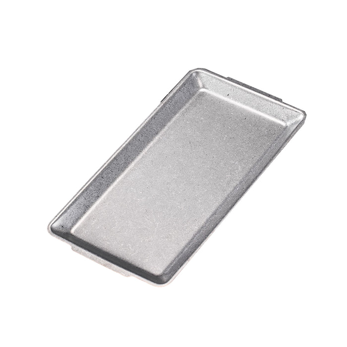 4 Pcs Vintage Stainless Steel Rectangular Serving Tray Snowflake Grey Distressed