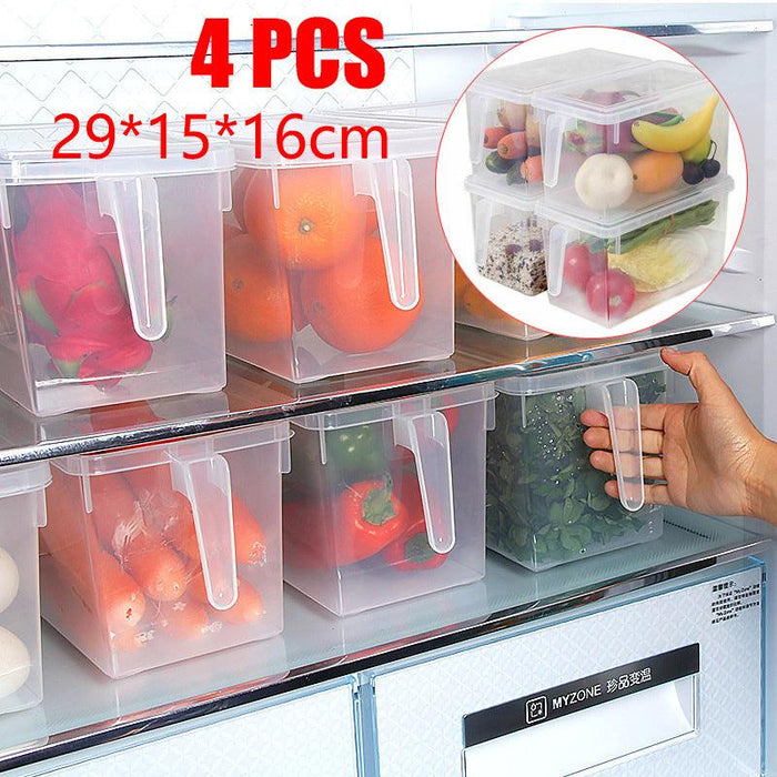 5L Fridge Storage Containers BPA-Free Stackable with Lids, 4pcs
