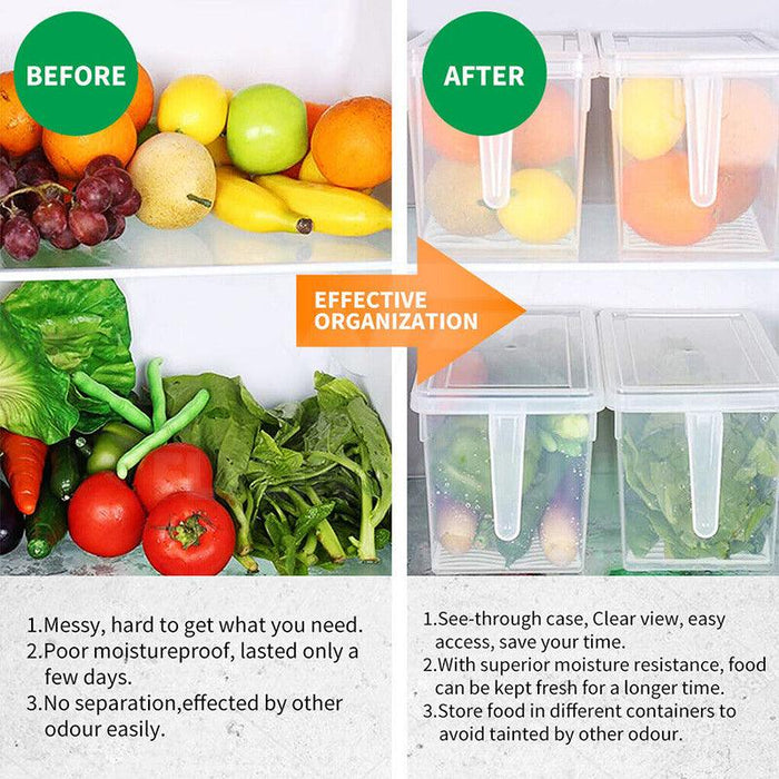 5L Fridge Storage Containers BPA-Free Stackable with Lids, 4pcs