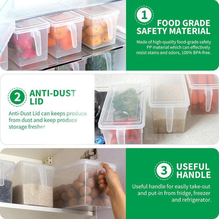 5L Fridge Storage Containers BPA-Free Stackable with Lids, 4pcs