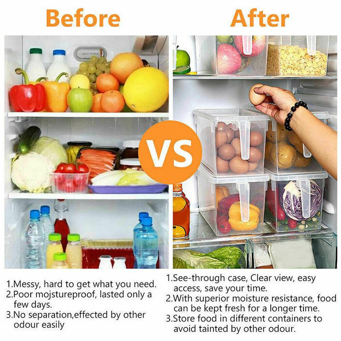 5L Fridge Storage Containers BPA-Free Stackable with Lids, 4pcs