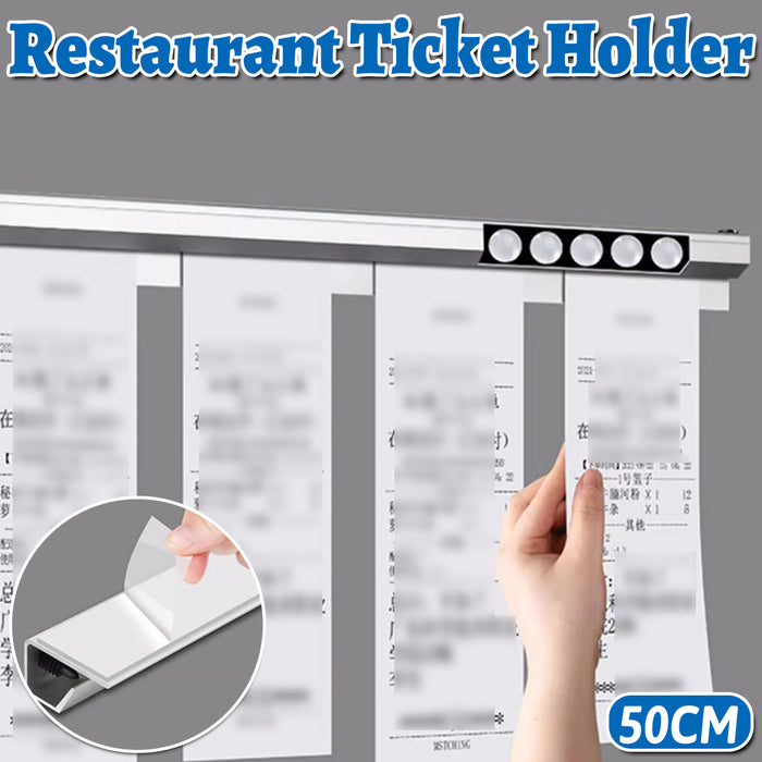 50cm Aluminum Alloy Ticket Holder with Glass Bead Rail Self-Adhesive