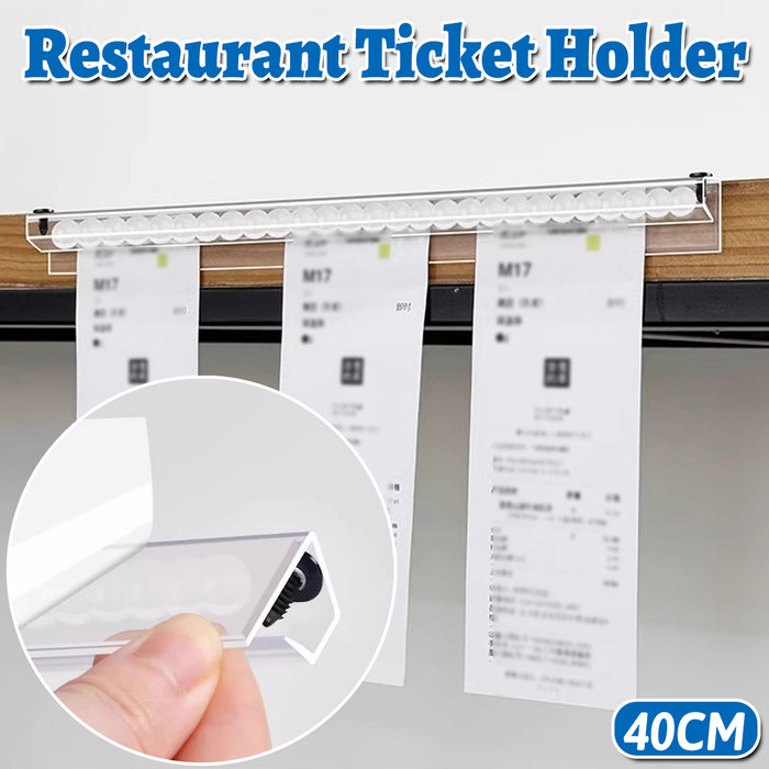 40cm Transparent PVC Ticket Rack with Self-Adhesive Backing