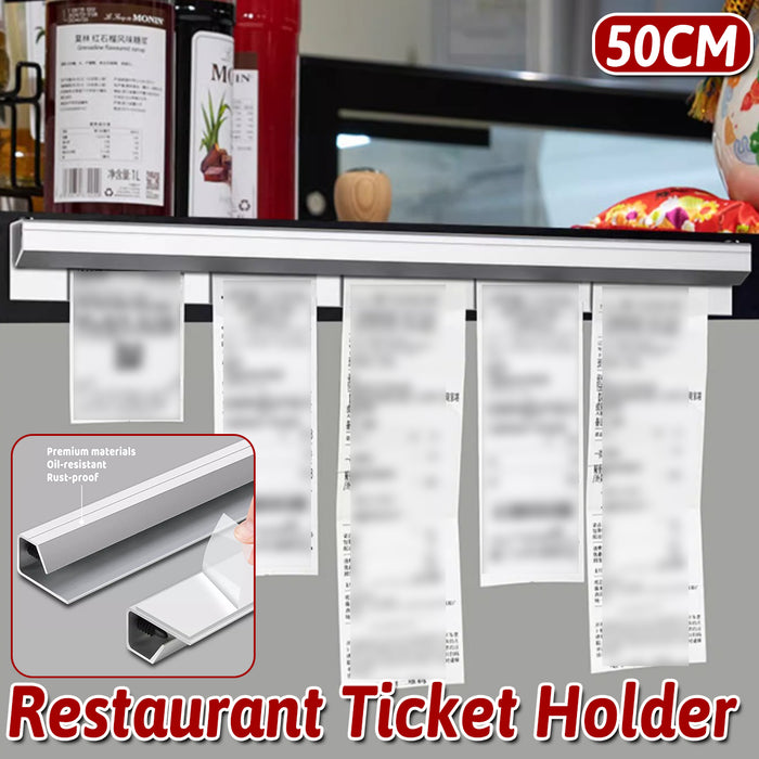 50cm Aluminum Alloy Ticket Holder with Glass Bead Rail Self-Adhesive